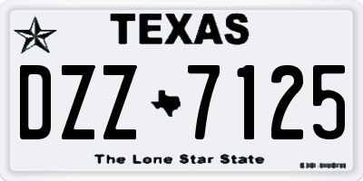 TX license plate DZZ7125