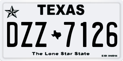 TX license plate DZZ7126