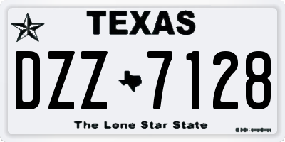 TX license plate DZZ7128