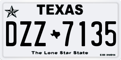 TX license plate DZZ7135