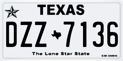 TX license plate DZZ7136