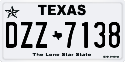 TX license plate DZZ7138