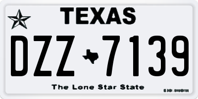 TX license plate DZZ7139