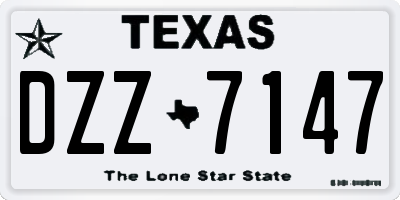 TX license plate DZZ7147