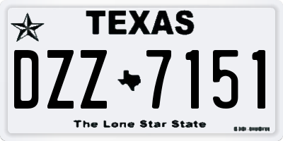 TX license plate DZZ7151