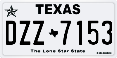 TX license plate DZZ7153