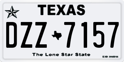 TX license plate DZZ7157