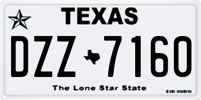 TX license plate DZZ7160