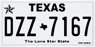 TX license plate DZZ7167
