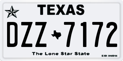 TX license plate DZZ7172