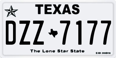 TX license plate DZZ7177