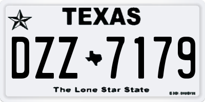TX license plate DZZ7179