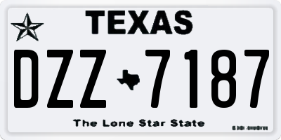 TX license plate DZZ7187