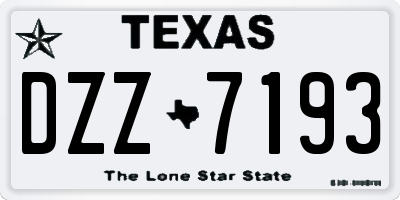 TX license plate DZZ7193