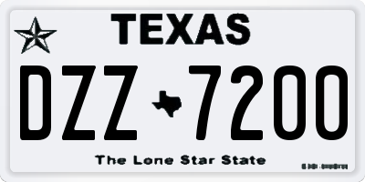 TX license plate DZZ7200