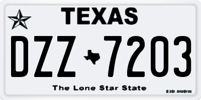 TX license plate DZZ7203