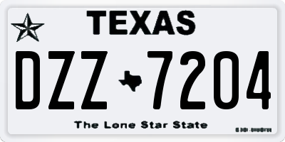 TX license plate DZZ7204