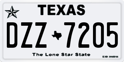 TX license plate DZZ7205