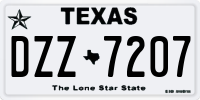 TX license plate DZZ7207