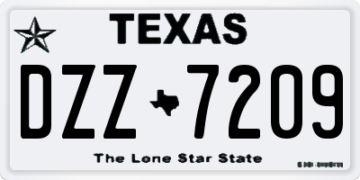 TX license plate DZZ7209