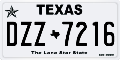 TX license plate DZZ7216