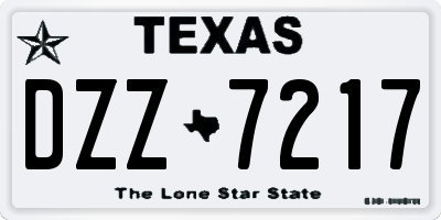 TX license plate DZZ7217