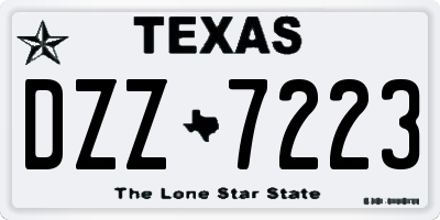 TX license plate DZZ7223