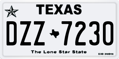 TX license plate DZZ7230