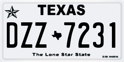 TX license plate DZZ7231