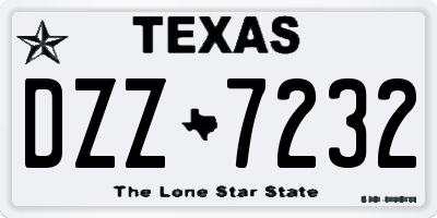 TX license plate DZZ7232