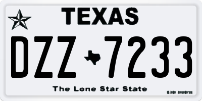 TX license plate DZZ7233