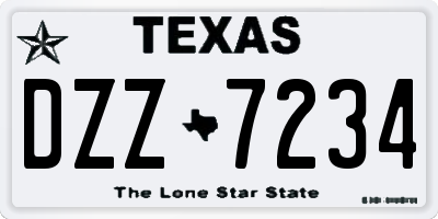 TX license plate DZZ7234