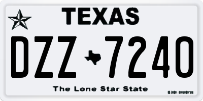 TX license plate DZZ7240