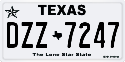 TX license plate DZZ7247