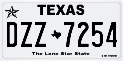 TX license plate DZZ7254