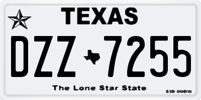 TX license plate DZZ7255