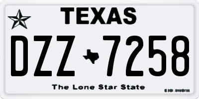 TX license plate DZZ7258