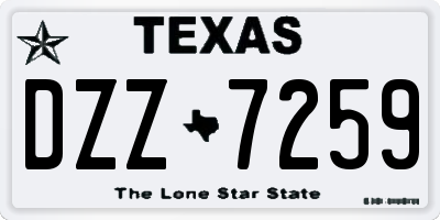 TX license plate DZZ7259