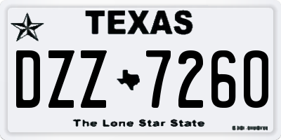 TX license plate DZZ7260