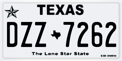 TX license plate DZZ7262