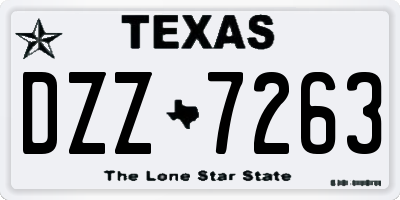 TX license plate DZZ7263