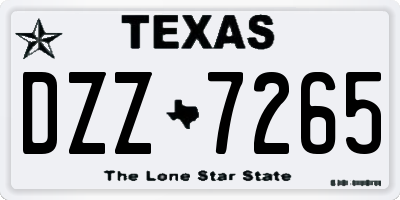 TX license plate DZZ7265