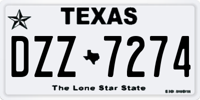 TX license plate DZZ7274