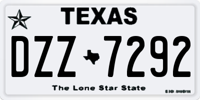 TX license plate DZZ7292