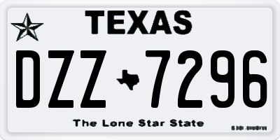 TX license plate DZZ7296