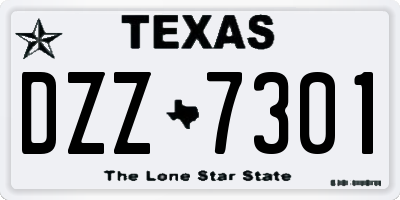 TX license plate DZZ7301