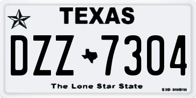 TX license plate DZZ7304