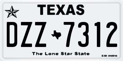 TX license plate DZZ7312