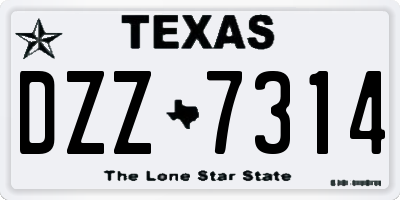 TX license plate DZZ7314