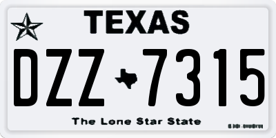 TX license plate DZZ7315